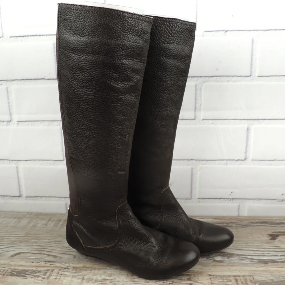 Antonio Melani sz 7.5 brown tall wedge heel boots